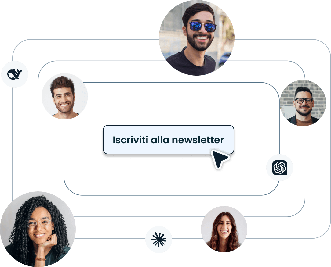 People in the community circle with AI icons