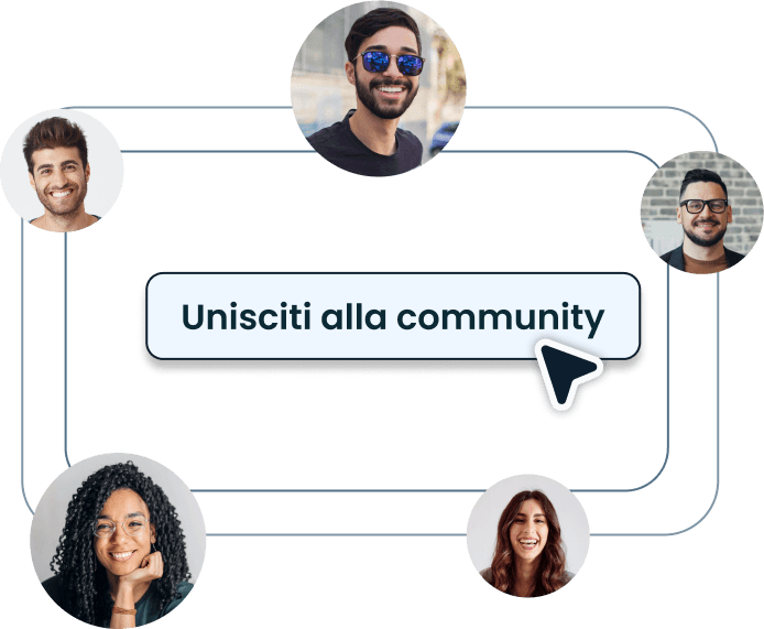 People in the community circle with AI icons