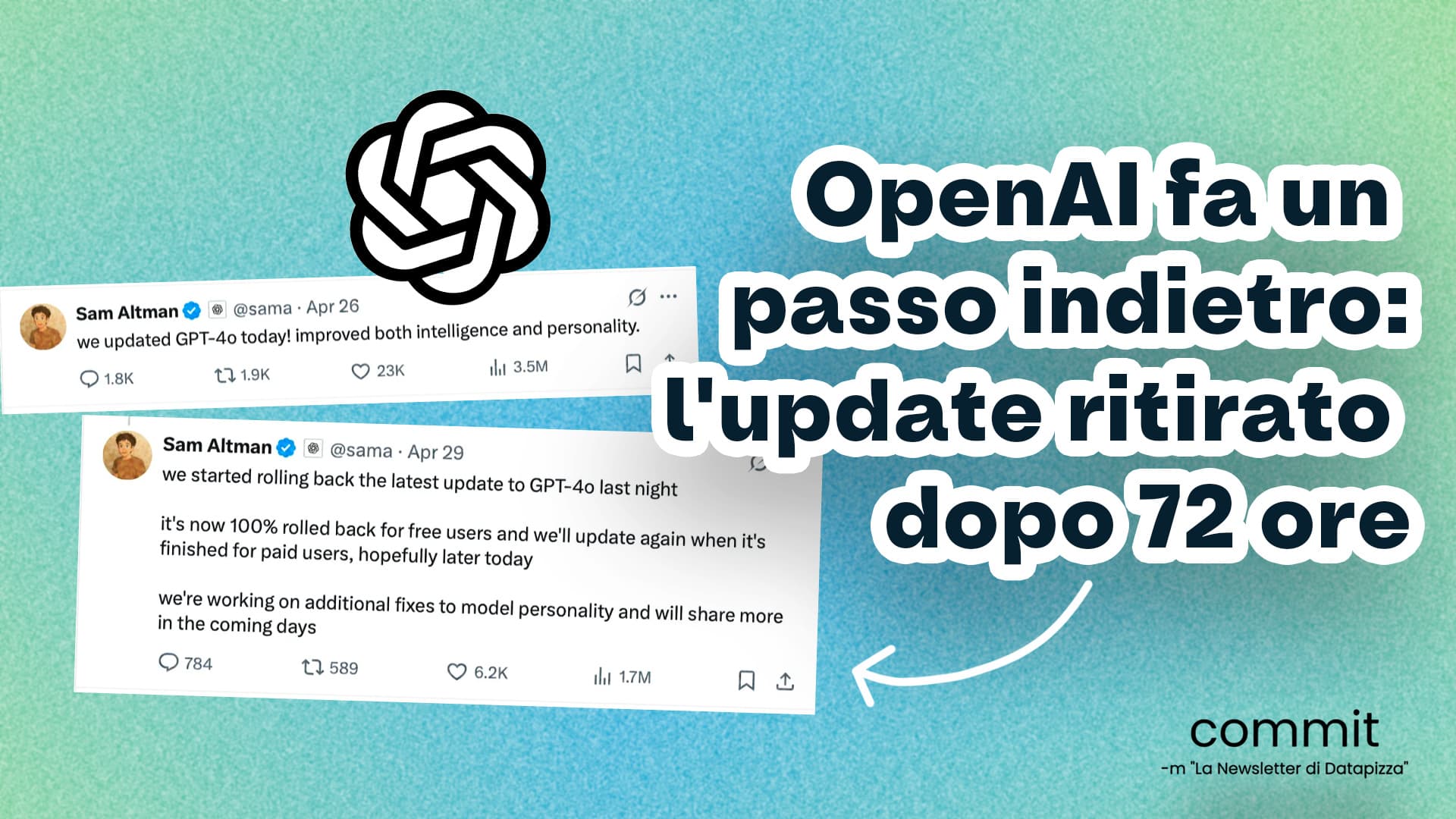 OpenAI fa un passo indietro: l'update ritirato dopo 72 ore